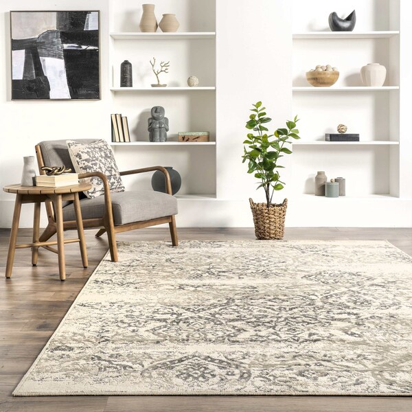 Freja Faded Floral Area Rug 5ft